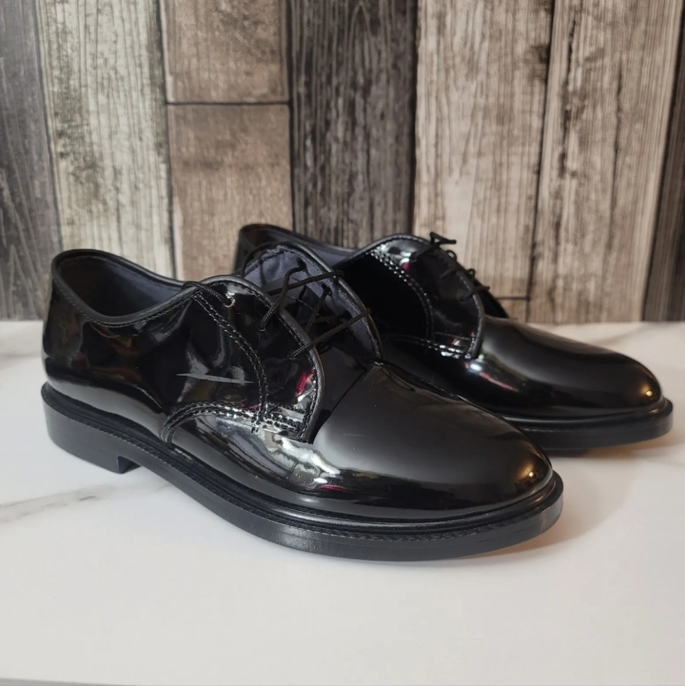 Capps Mens Formal Wear Black Patent Leather Shoe USA 7 oil resistant